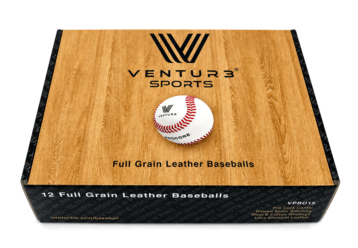 Ventur3 Sports VPRO15 raised seam baseball, carton closed