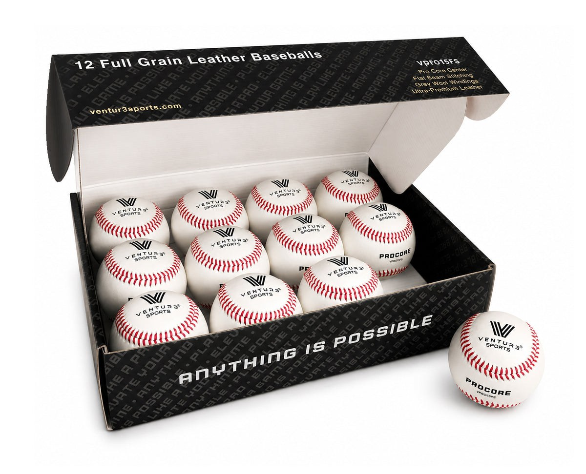 Ventur3 Sports VPRO15FS low seam baseball, carton open