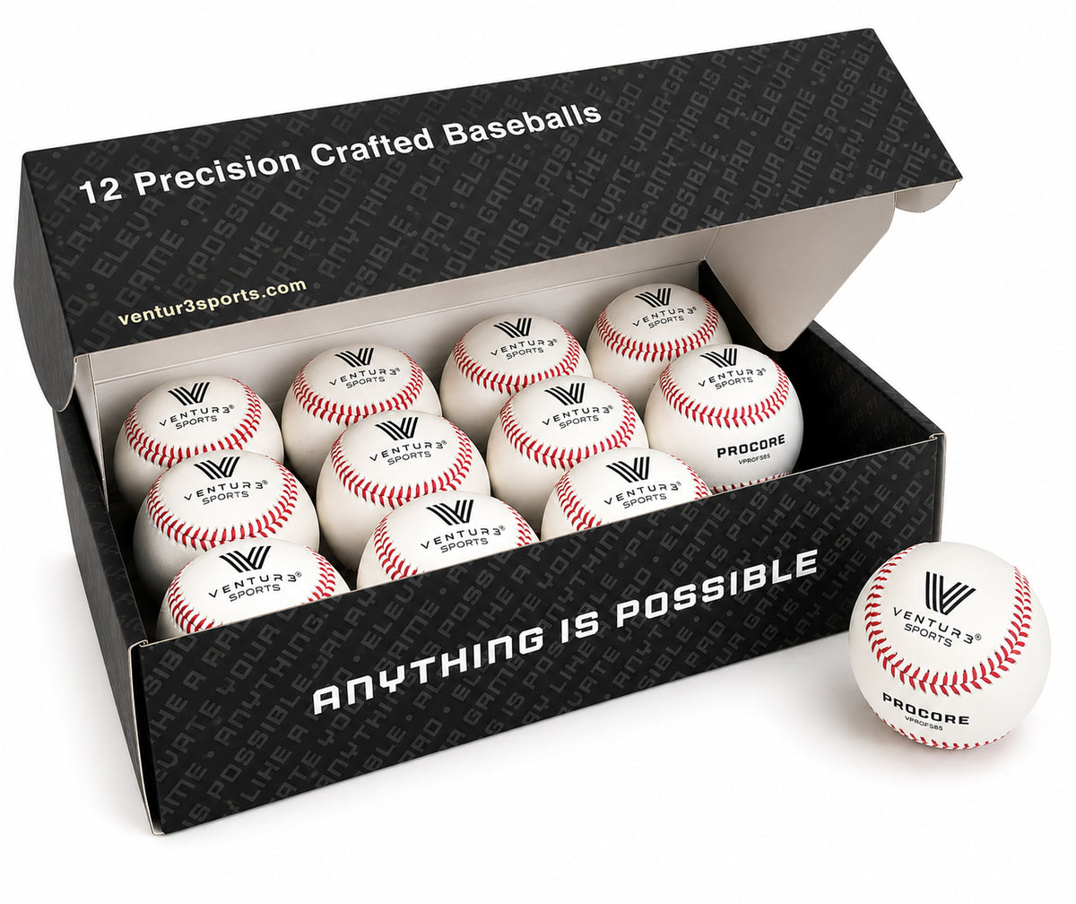 Ventur3 Sports VPRO85FS low seam baseball, carton open