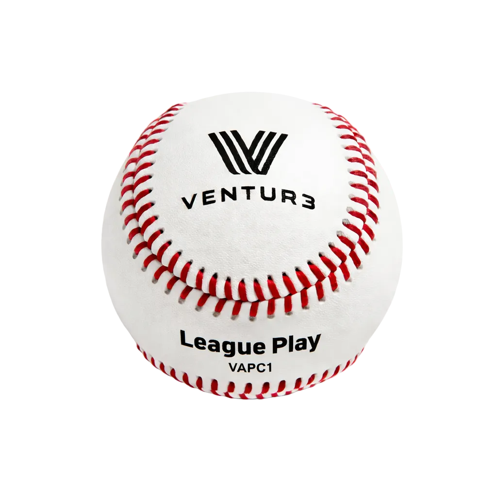 Baseball with 'Ventur3' branding on a white background